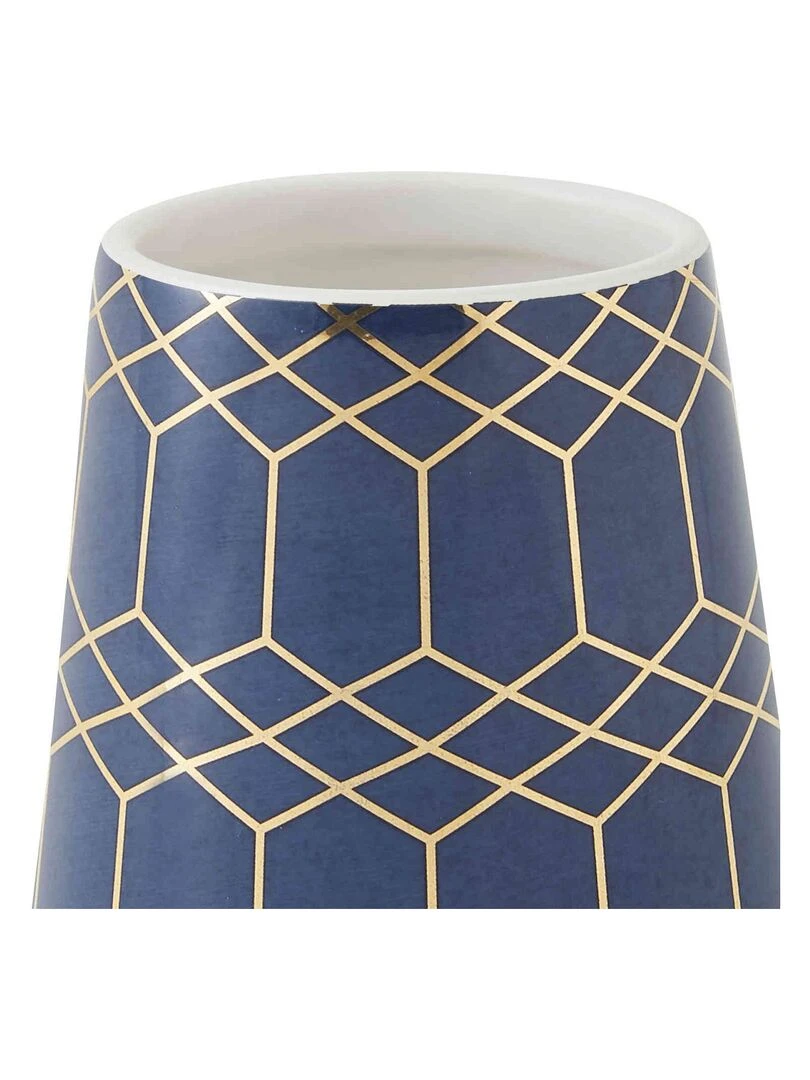 Guy Levasseur Porte brosse à dents en céramique blanc à motifs Bleu
