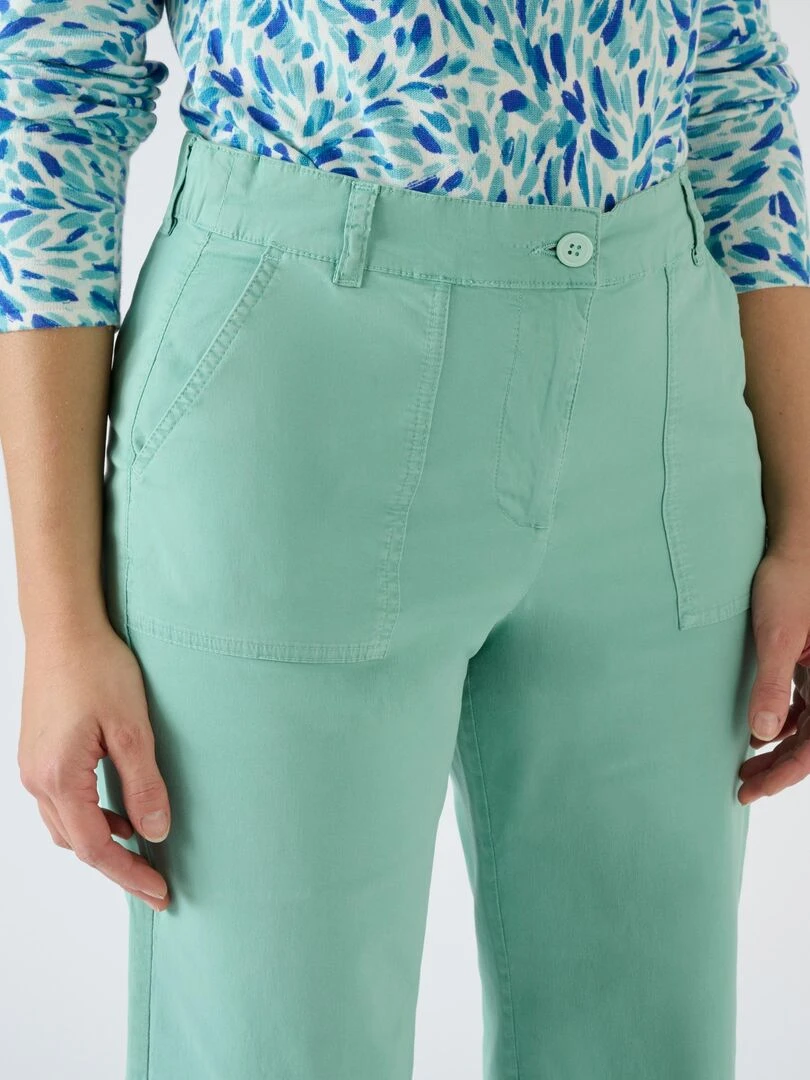 Pantalon 7/8ème poches cargo Damart Vert anis