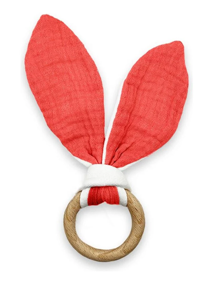 Anneau de Dentition en Coton Bio Fraise Rouge