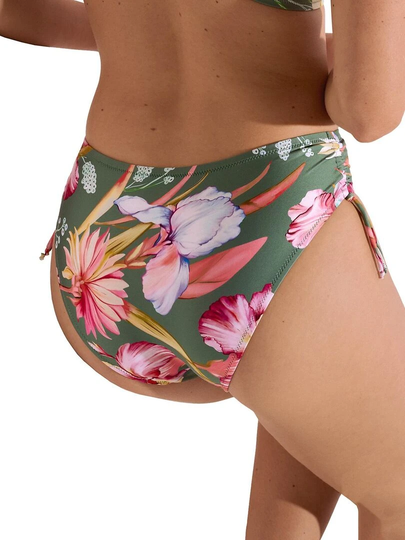Bas maillot slip de bain taille haute côtés réglables Rimini Vert