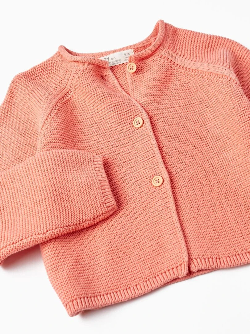 Gilet en Maille pour Fille  SICILIAN DAYS   Blanc Orange clair