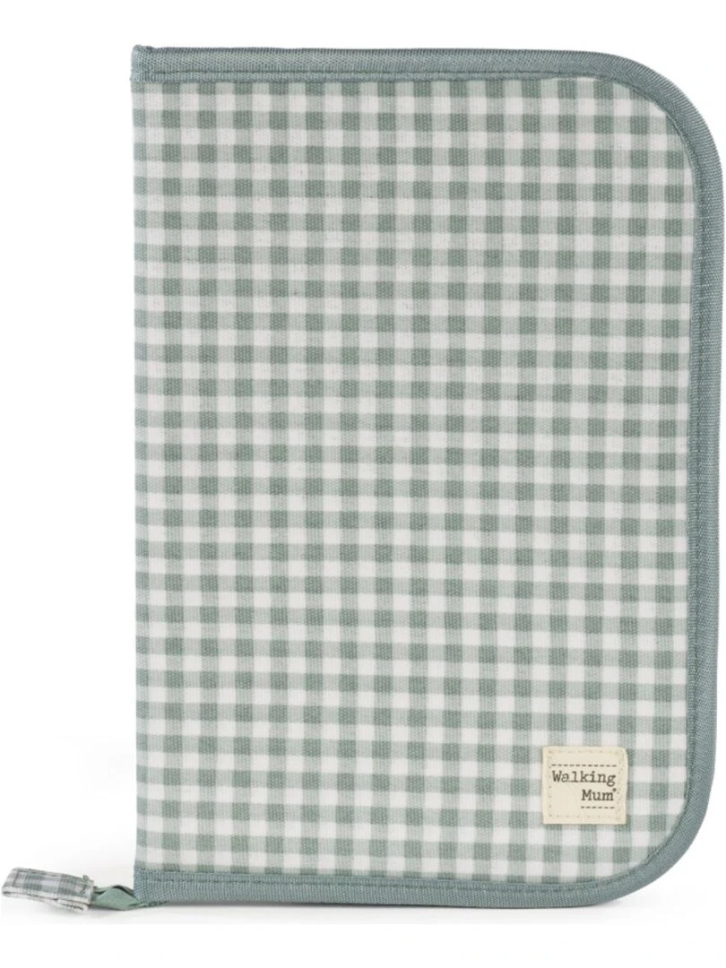 Protège carnet de santé I love vichy vert Rose