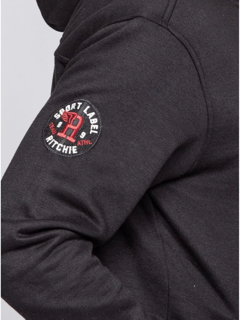 Sweat zippé capuche WARMUP   Noir