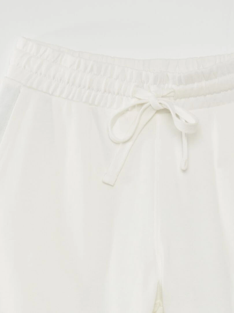 Short uni en molleton   blanc