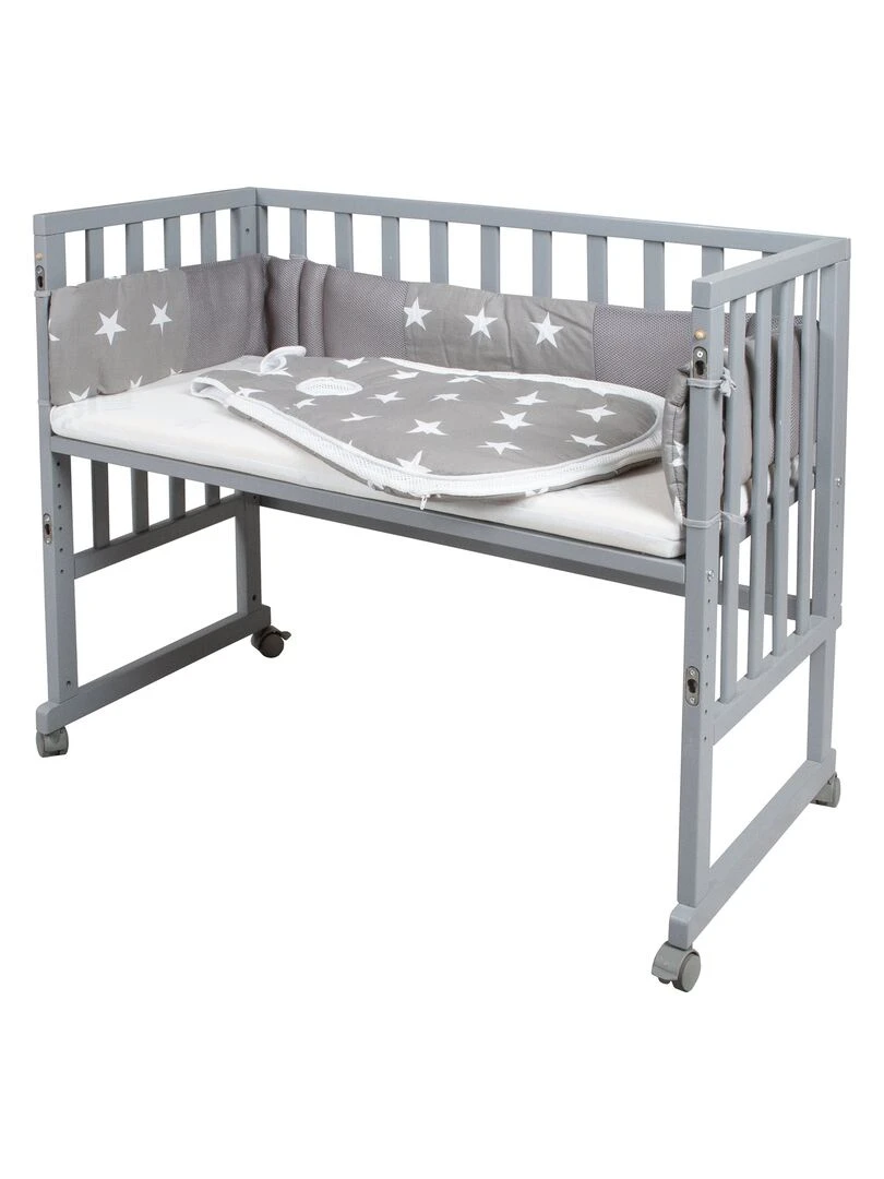 ROBA Berceau Cododo "Safe Asleep®" 3en1 + Équipement "Little Stars" Gris