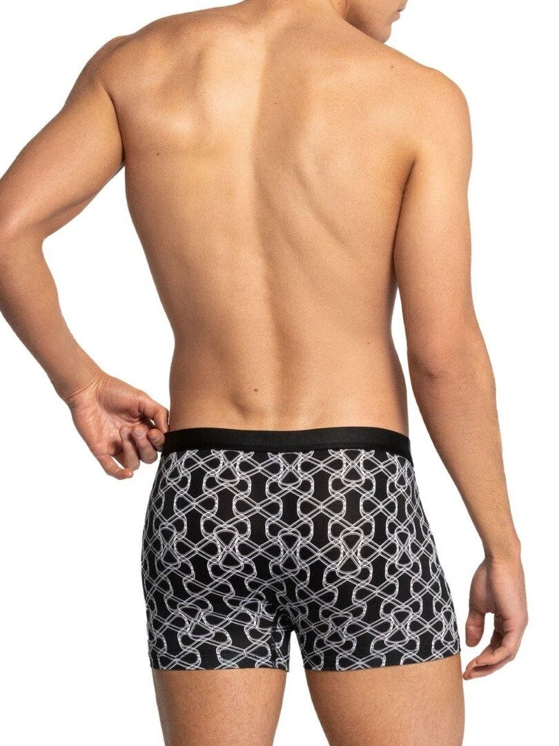 Boxer imprimé fantaisie en lyocell I am Wonderful   Noir