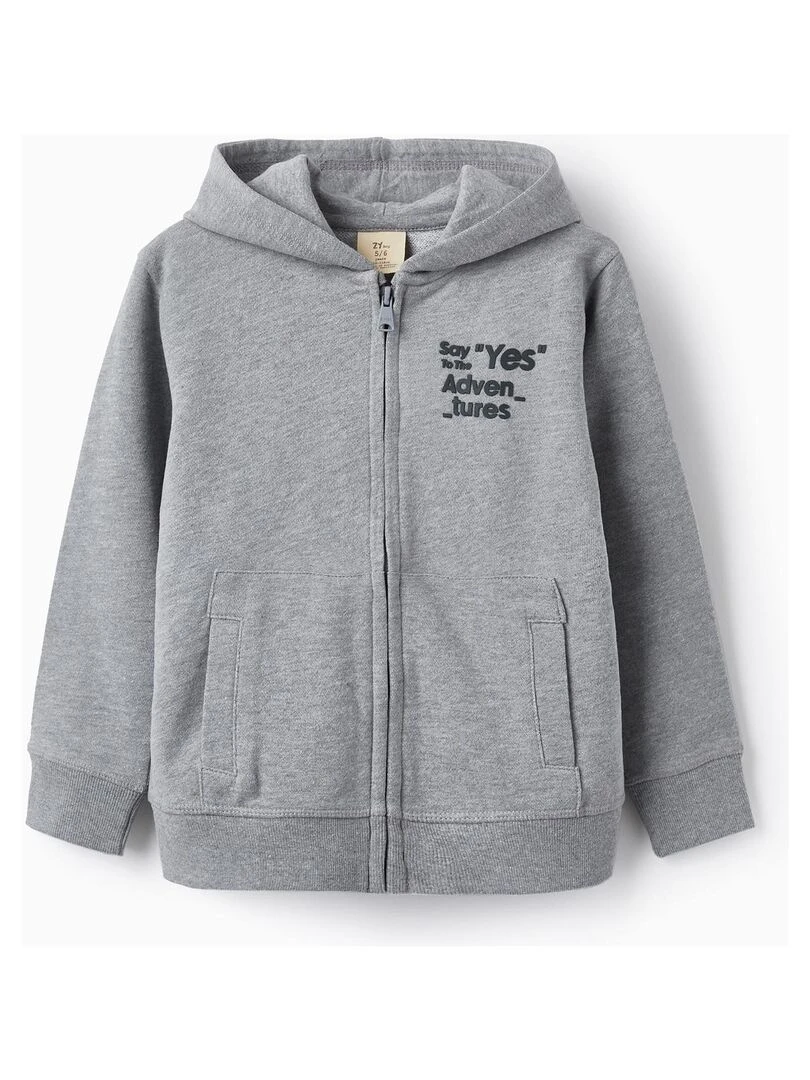 Manteau avec Capuche en Coton pour Garçon 'Adventures' GREAT GOALS GREAT WORLD Gris