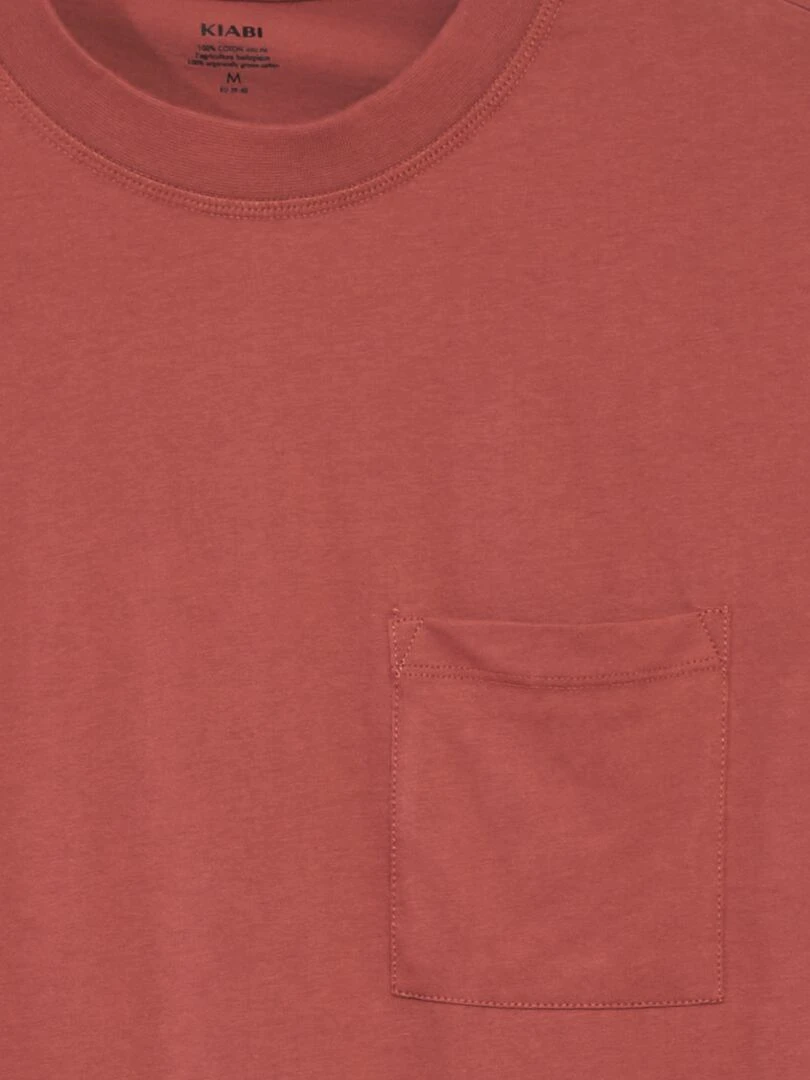 Tee shirt uni coupe large Rouge clair