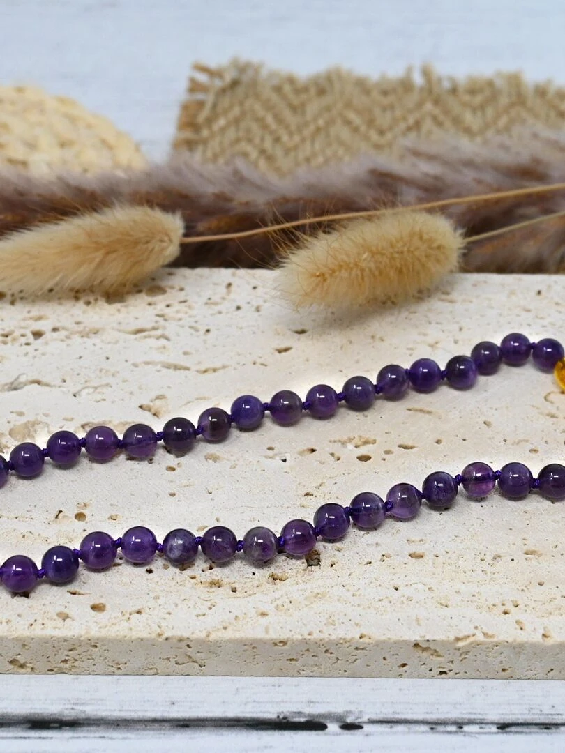 Collier Bébé Pierres naturelles : Améthyste Violet