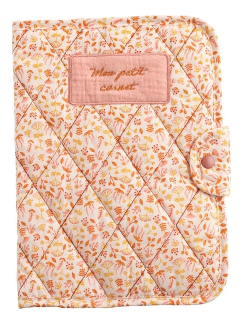 Protège carnet santé en coton rose SAUTHON Rose