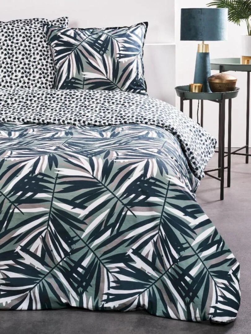 Housse de couette Sunshine Junglart + taie(s) 100% coton 57 fils Gris
