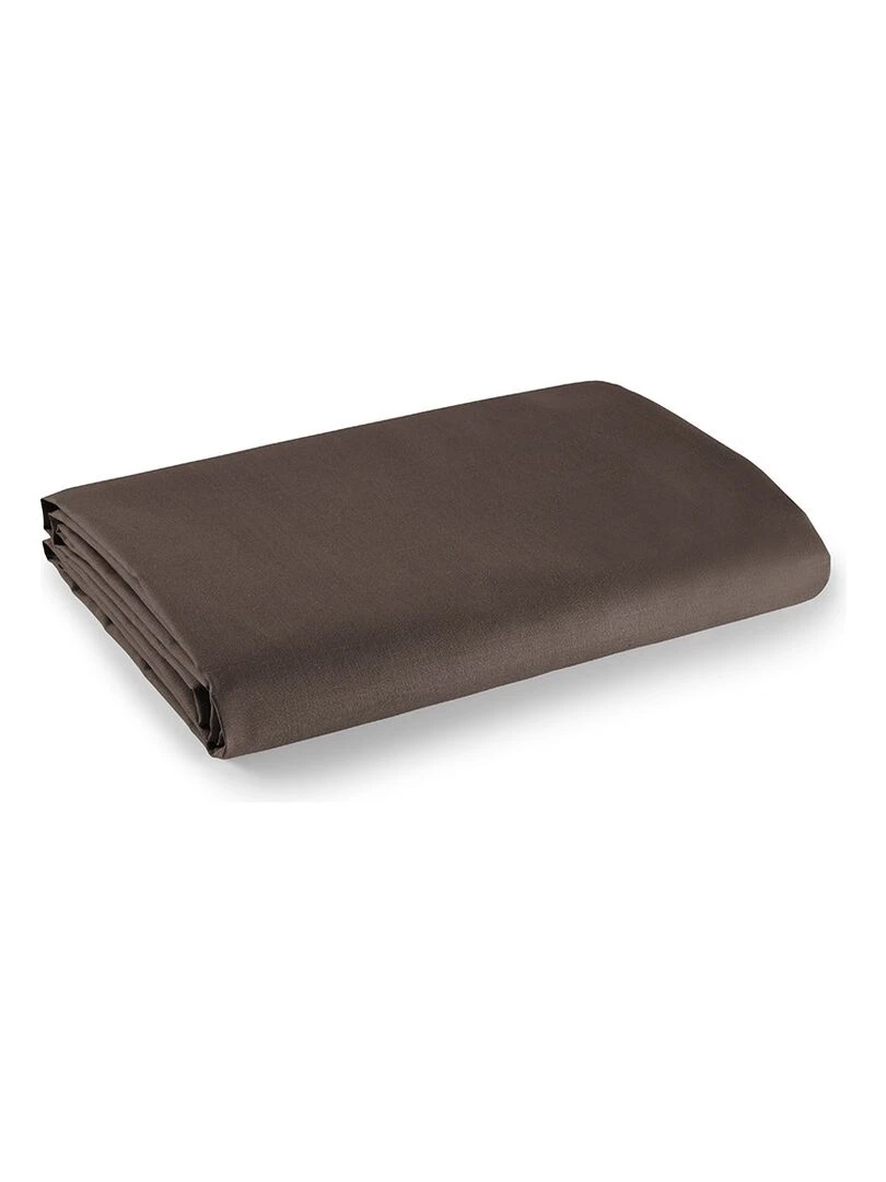 Drap plat 1 place et 2 places 100% coton/57 fils/cm² Marron chocolat