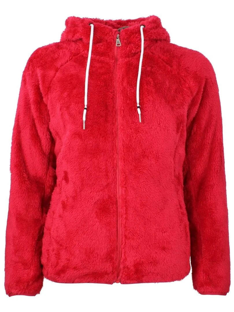 Blouson polaire à capuche femme ALANZO Rouge