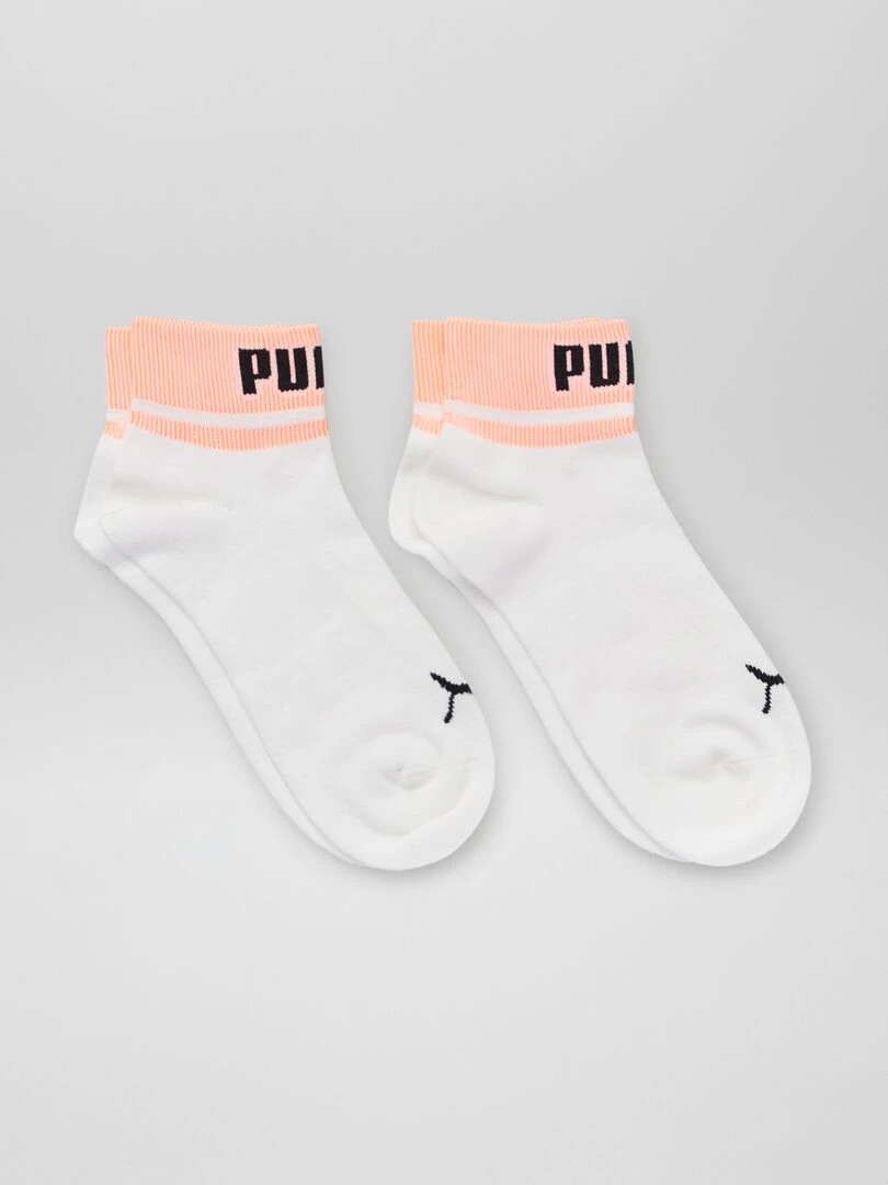 Chaussettes mi hautes 'Puma' Lot de 2 Blanc/orange
