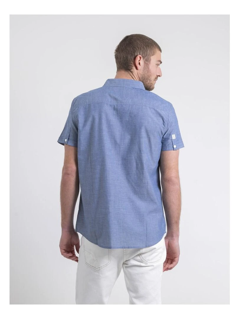 Chemise manches courtes pur coton motifs DAKARY Bleu marine