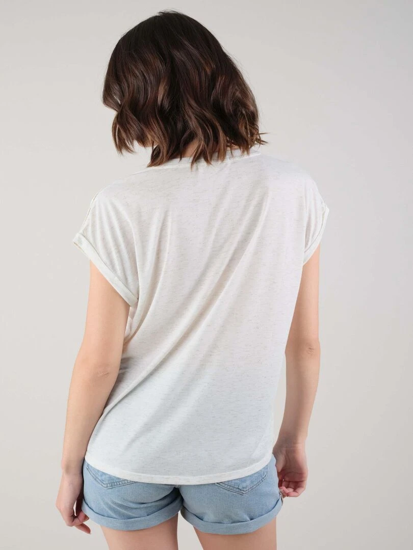 T shirt basique fantaisie pour femme 'Deeluxe'   Blanc