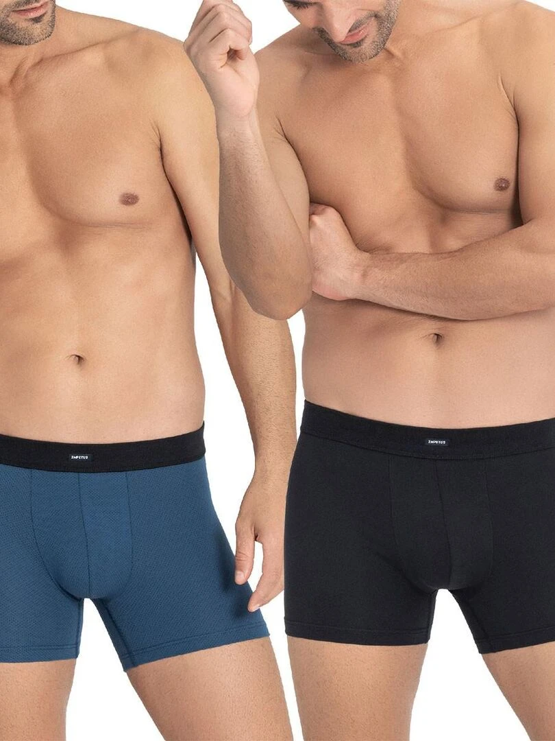 Pack de 2 boxers à ceinture tubulaire Coco Bleu