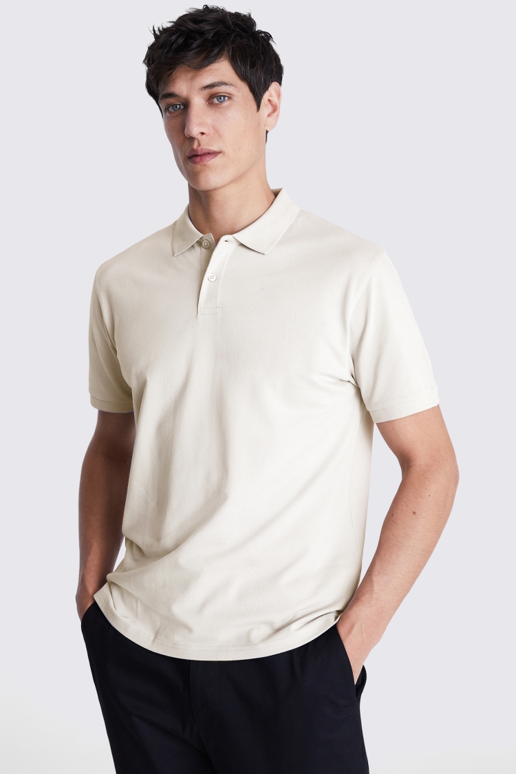 Ecru Terry Towelling Skipper Polo   Buy Online at Moss