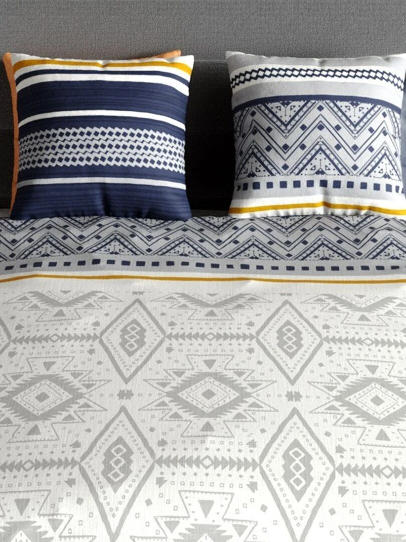 Housse de couette 260x240 Artic + 2 taies 100% coton 57 fils Bleu
