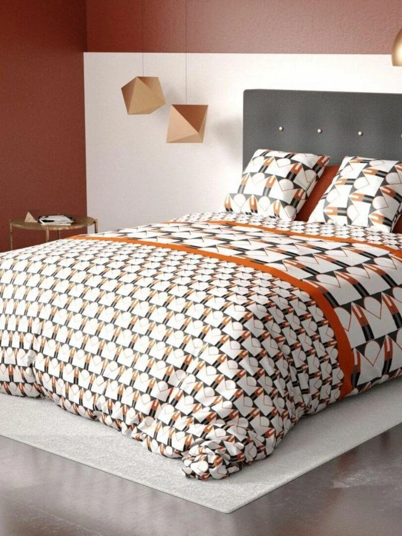 Housse de couette 140x200 cm + 1 taie d'oreiller 63x63 cm Microfibre Arrow   Rouge