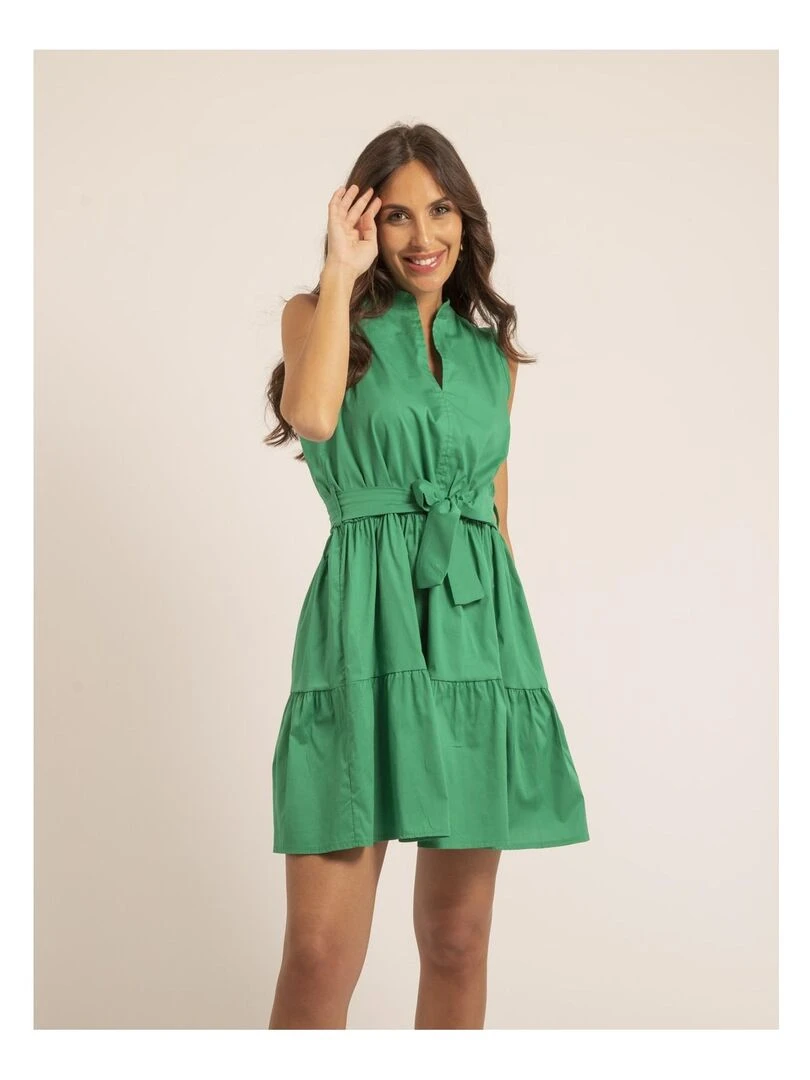 Robe courte sans manches ISOLINA Vert