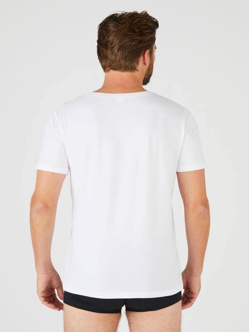 Tee shirt manches courtes en pur coton pima   Damart   Blanc