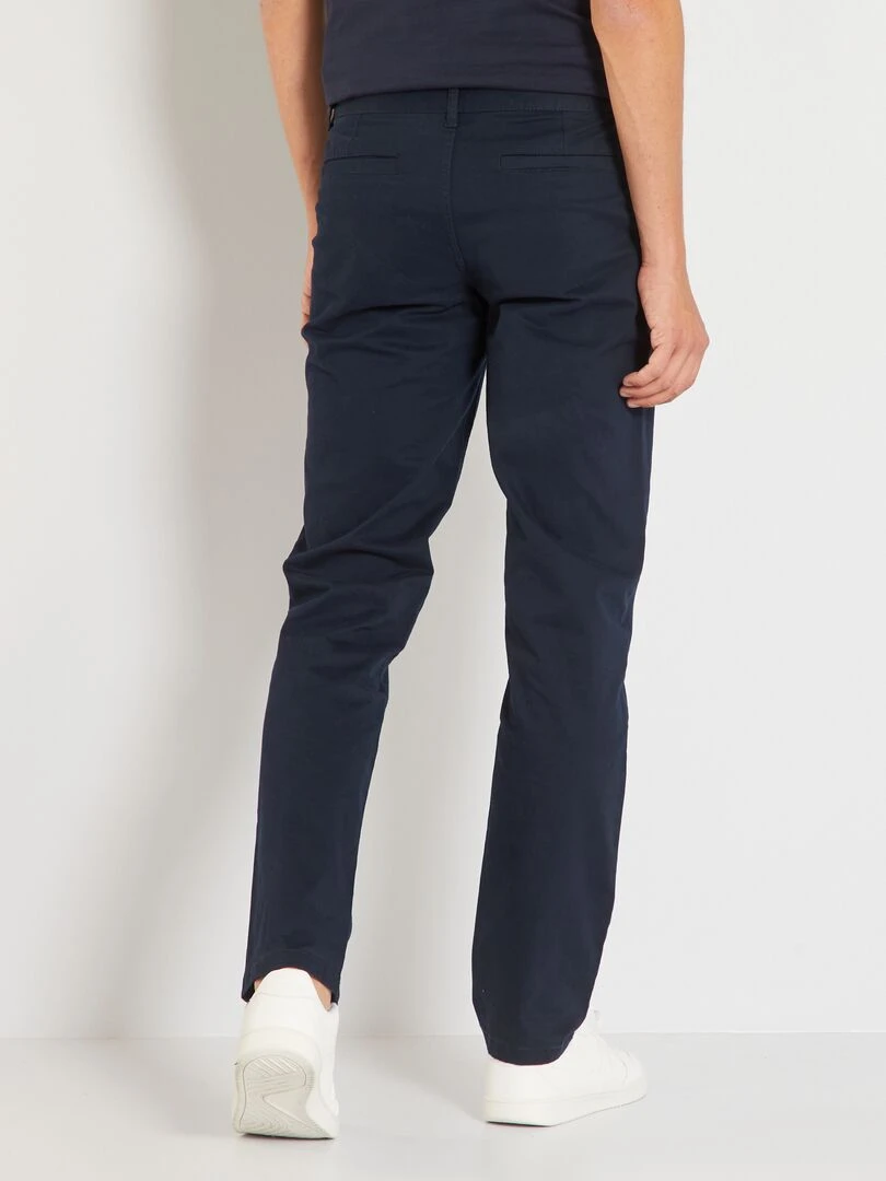 Pantalon chino en coton stretch L34   bleu marine