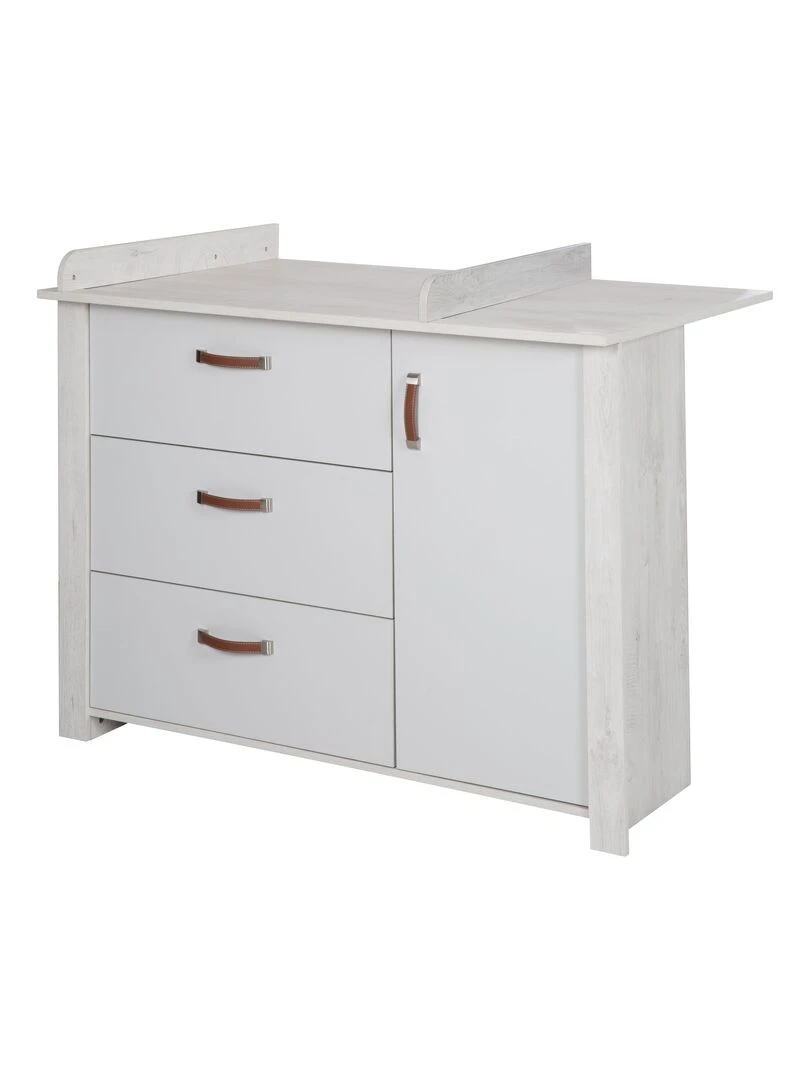 ROBA Commode à Langer "Mila" avec Plan Amovible Fermeture Progressive Hauteur à langer 90 5 cm Gris clair