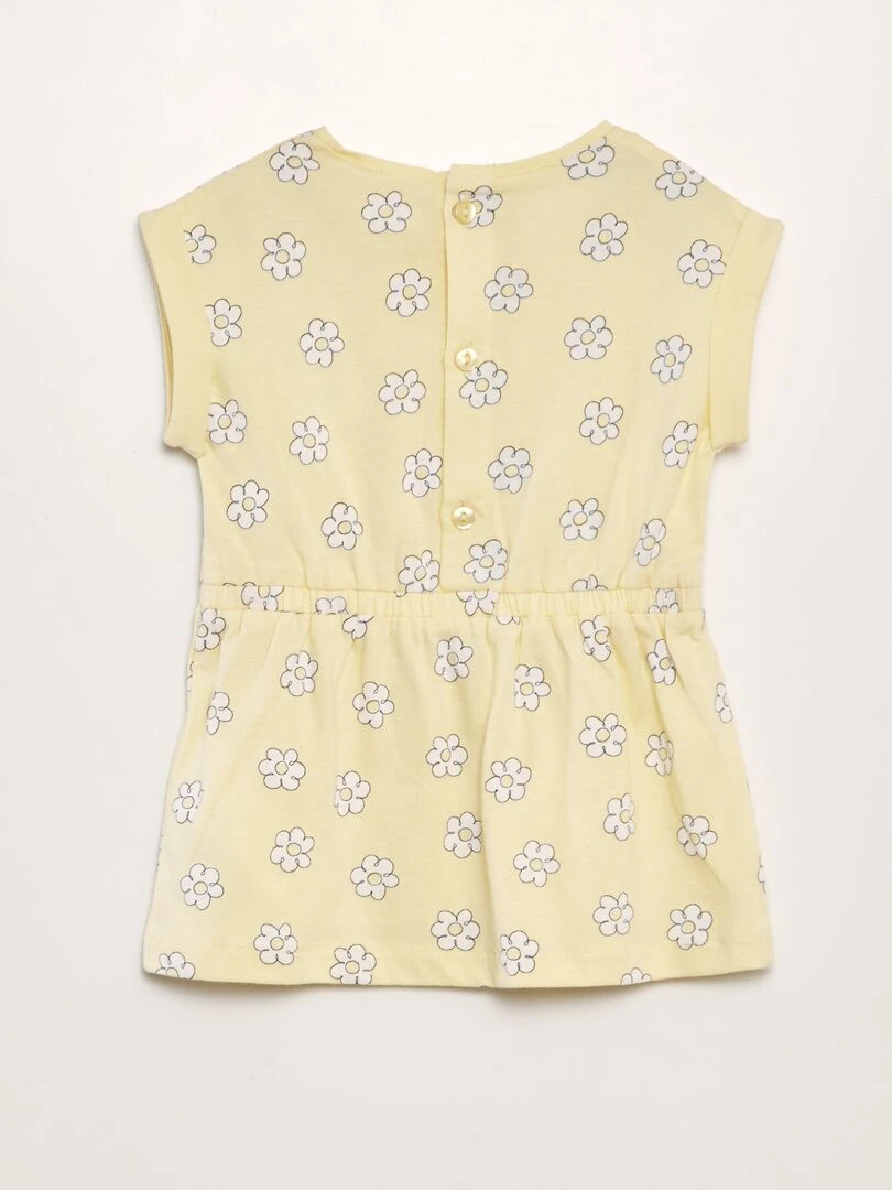Robe imprimée en jersey   Jaune