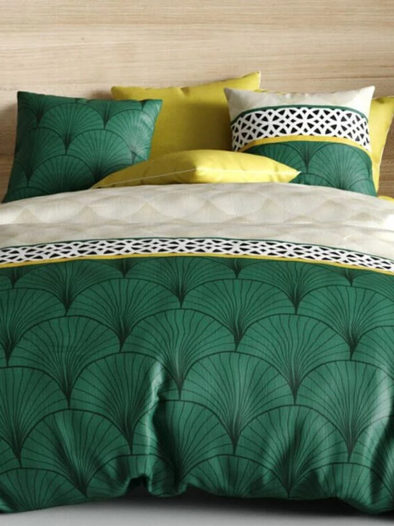 Housse de couette 240x220 Hope + 2 taies 100% coton 57 fils Vert