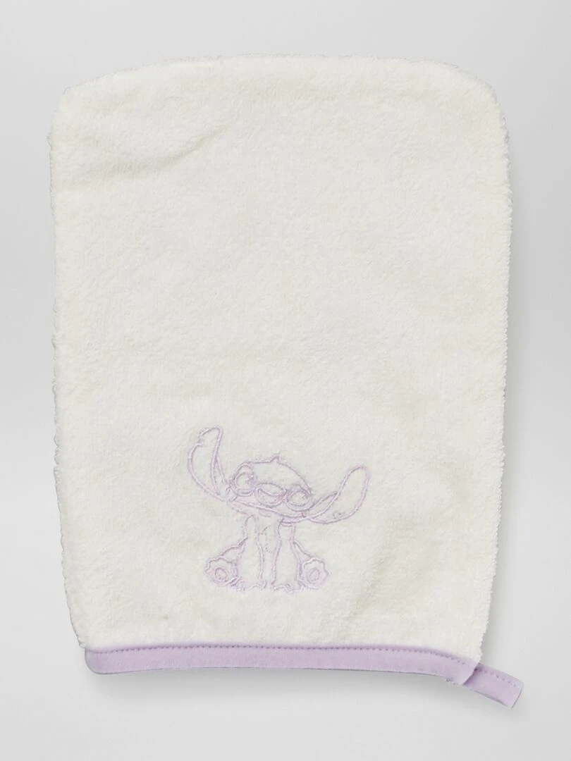 Cape de bain + gant de toilette 'Stitch'   Violet
