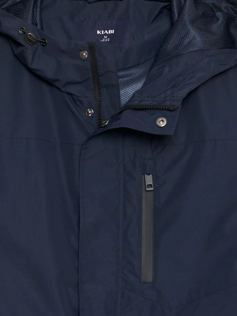 Parka courte et légère à capuche   bleu marine