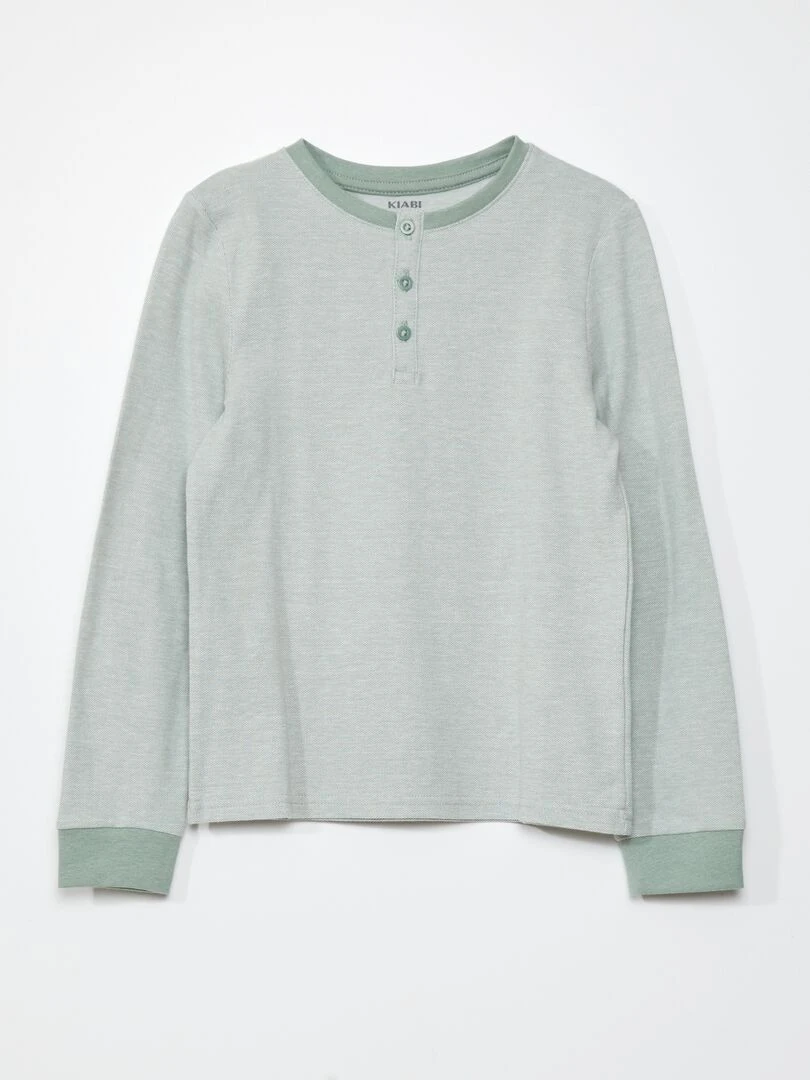T shirt en piqué de coton Vert