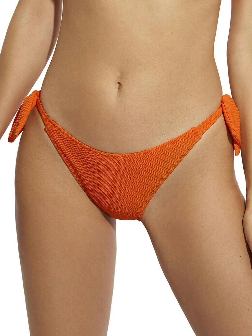 Bas maillot de bain brésilien taille basse à nouettes Daiquiri Orange