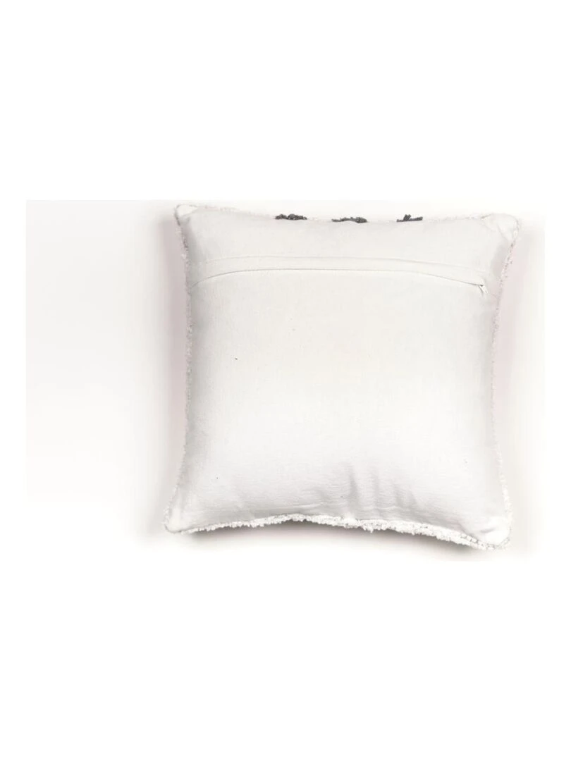Coussin déhoussable tufté 'FUNNY CHAT' 'TODAY'   Blanc