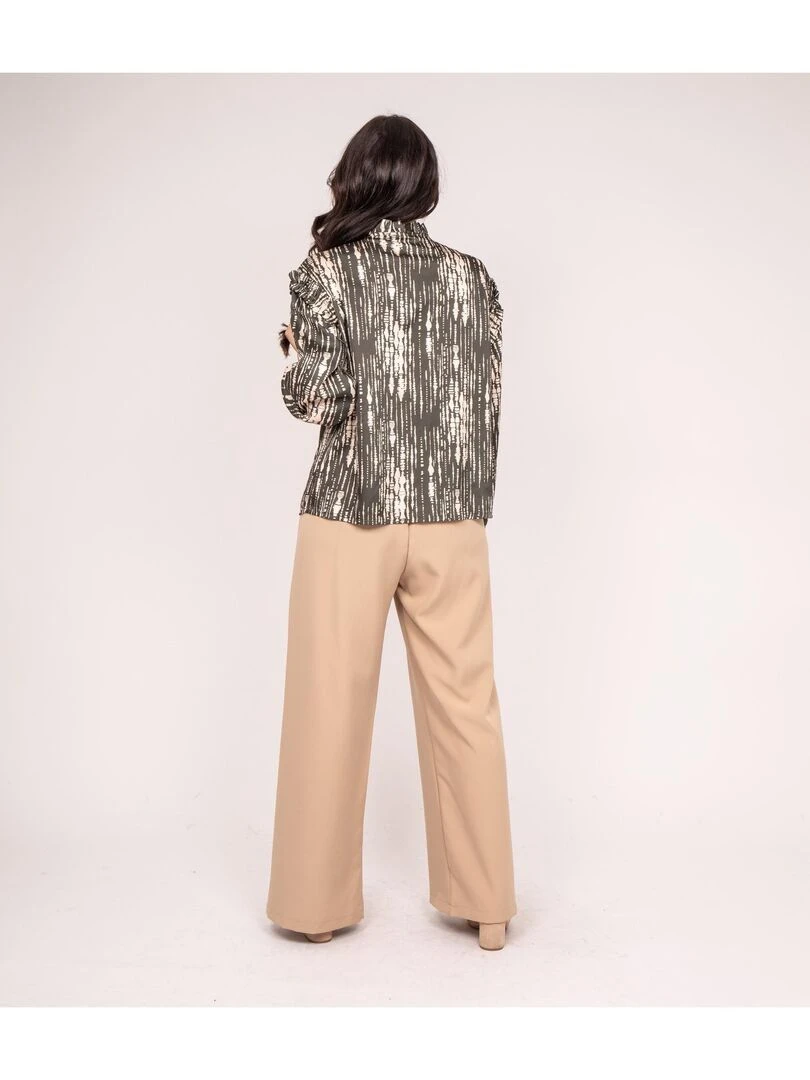 Chemise motifs satin OBONE Kaki