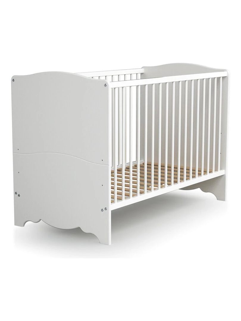 AT4    Lit bébé en bois MARELLE Blanc 60 x 120 cm   Blanc