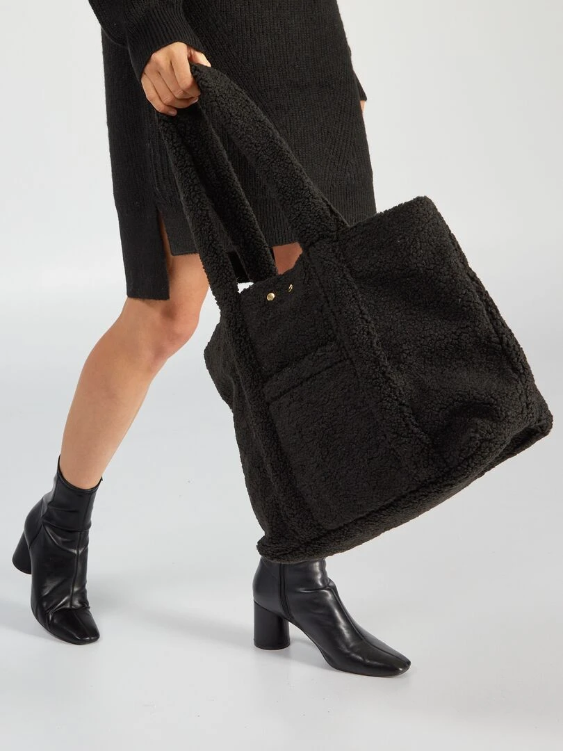 Cabas en sherpa   Noir