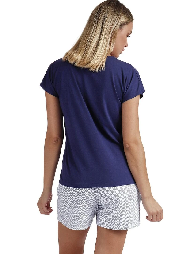 Pyjama short t shirt Blue And Bleu Mod Bleu marine