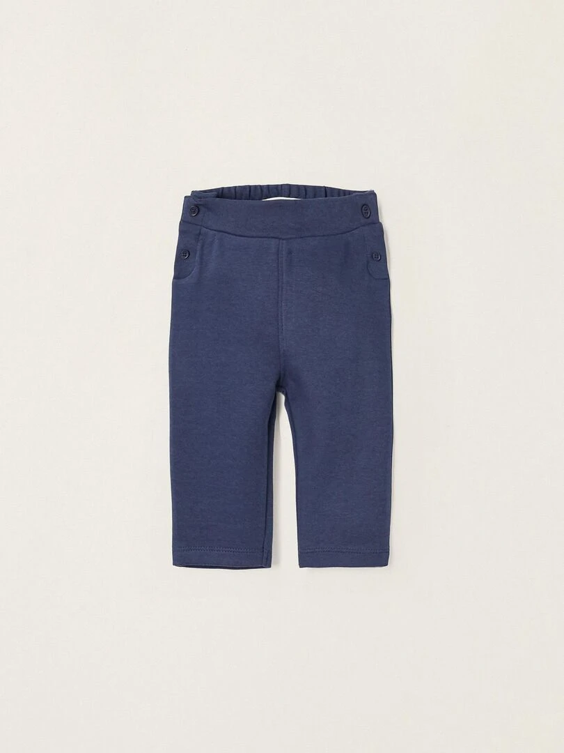 Pantalon en maille Punto Roma pour nouveau né ATLANTIC COMPANY Bleu foncé