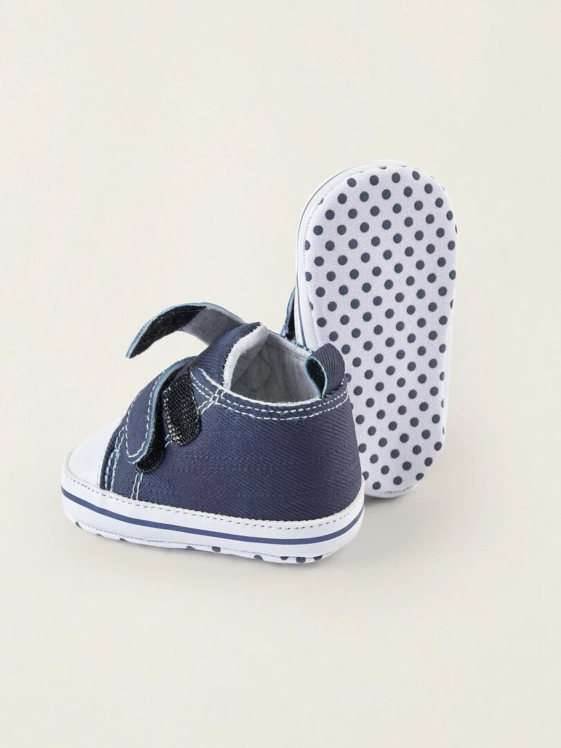 Chaussons en tissu pour nouveau né   AUSTRALIANA   Bleu foncé