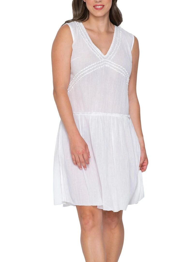 Robe estivale sans manches Mia Blanc