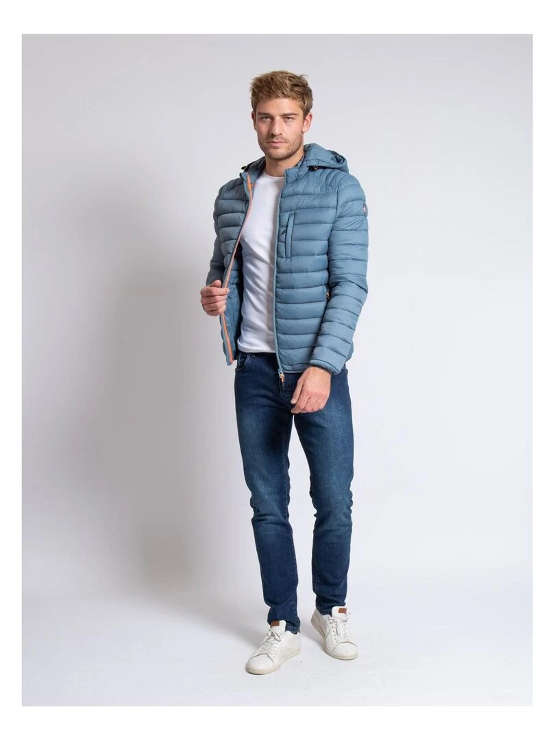 Doudoune légère capuche ZEGEL   Bleu ardoise
