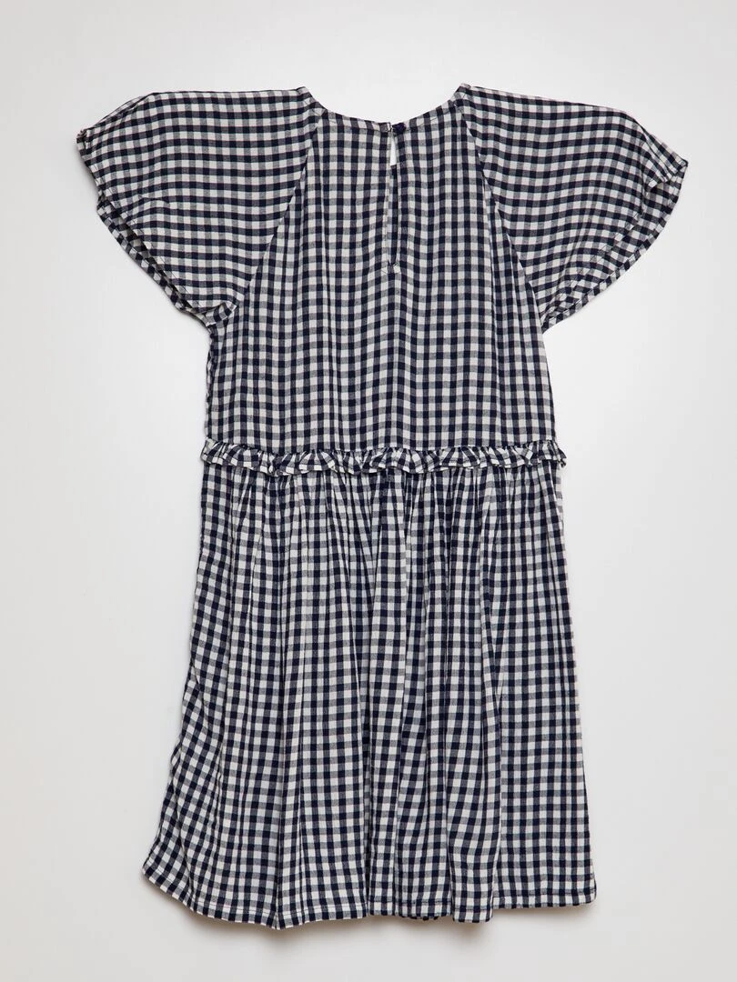 Robe imprimée à volant Bleu