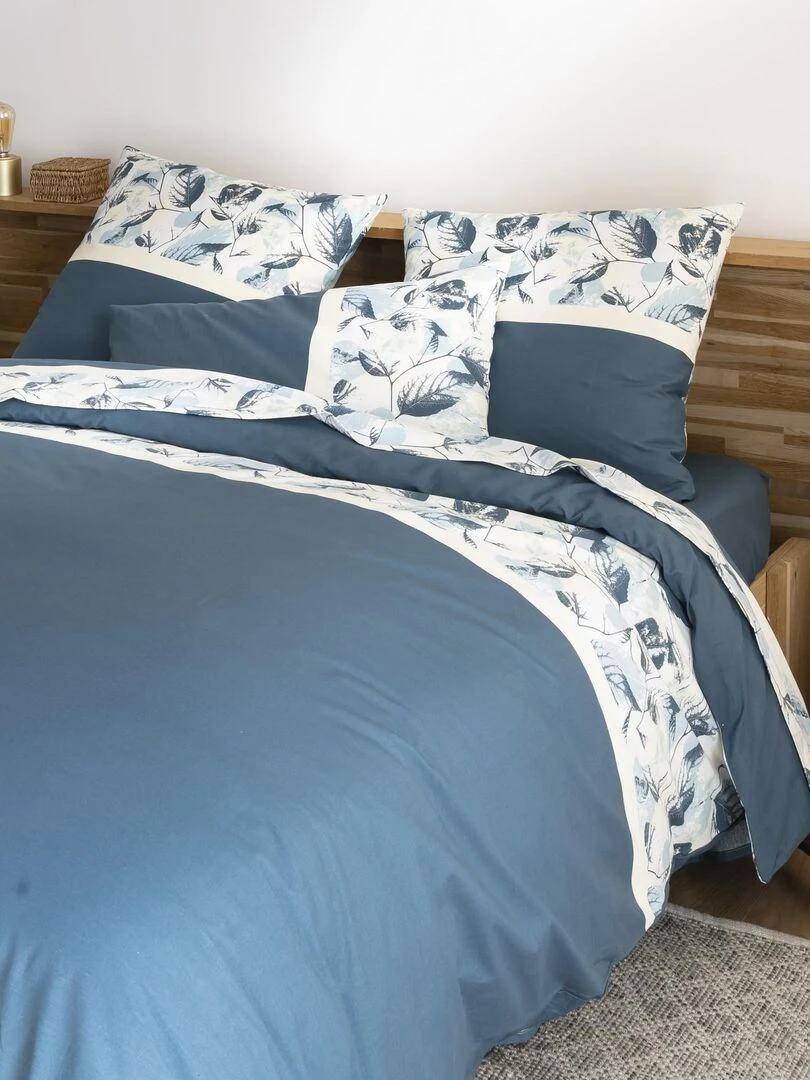 Parure de lit housse de couette avec taies d'oreiller 100% Coton 57 fils Automnia Ocean Blue Multicolore