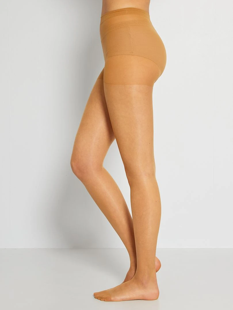 Lot de 2 paires de collants voile 8D beige