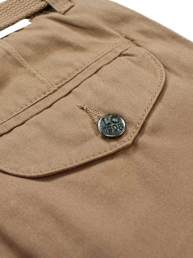 Lee Cooper   Bermuda garçon imprimé logo en coton   Marron