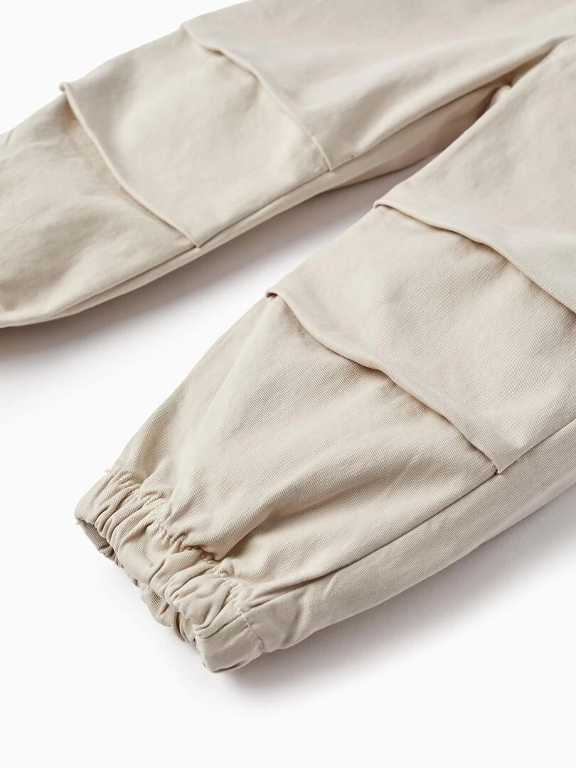 Pantalon de sport en sergé pour bébé fille  NATURE TAKEOVER   Gris clair