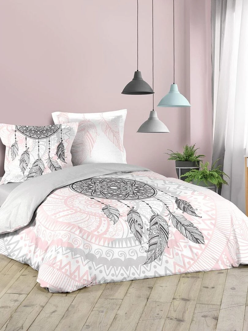 Housse de couette 200x200 + 2 taies Namaste coton Blanc