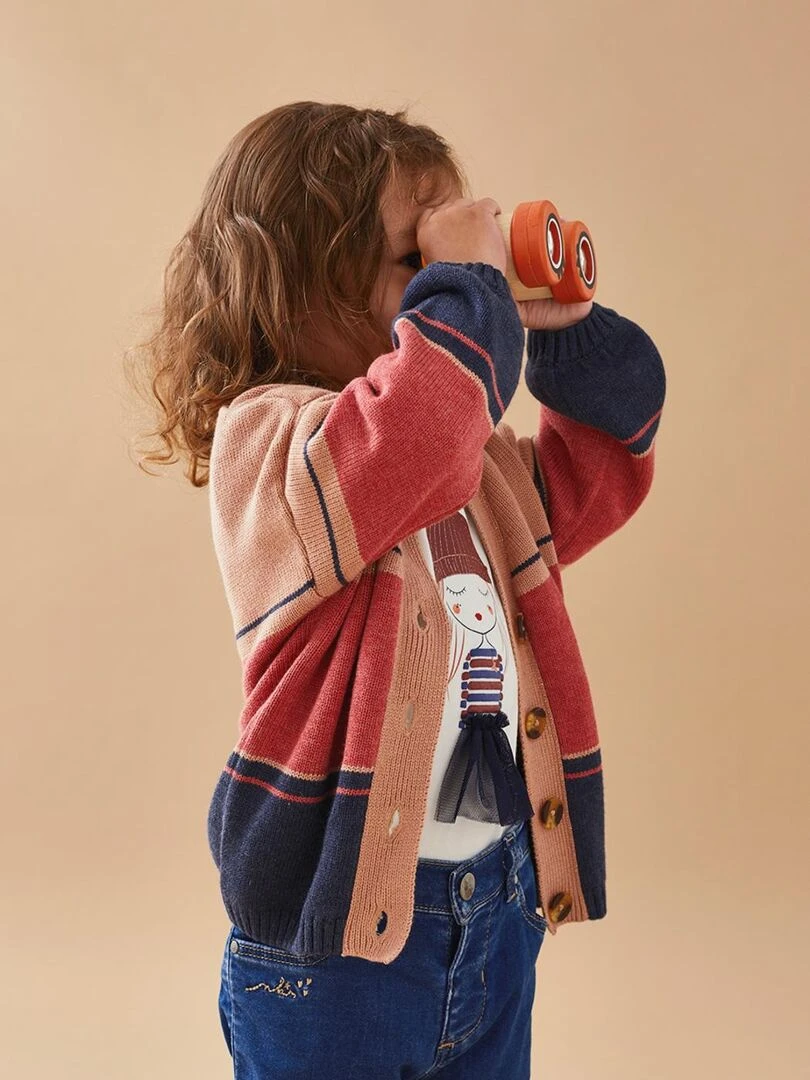 Cardigan tricot tricolore Noukie's Beige